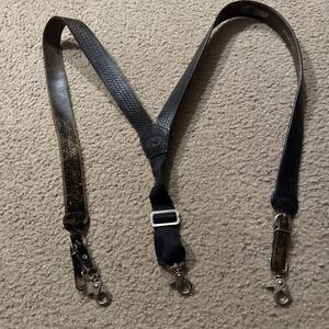 Nocona Belt Co. Mens Basketweave Embossed Leather Suspenders XL